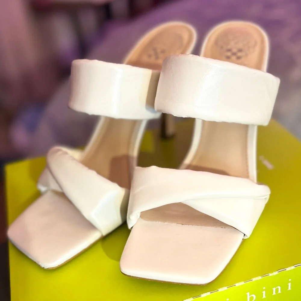 Vince Camuto Brisette Sandal used in good condition only bottoms show any wear - Picture 3 of 16